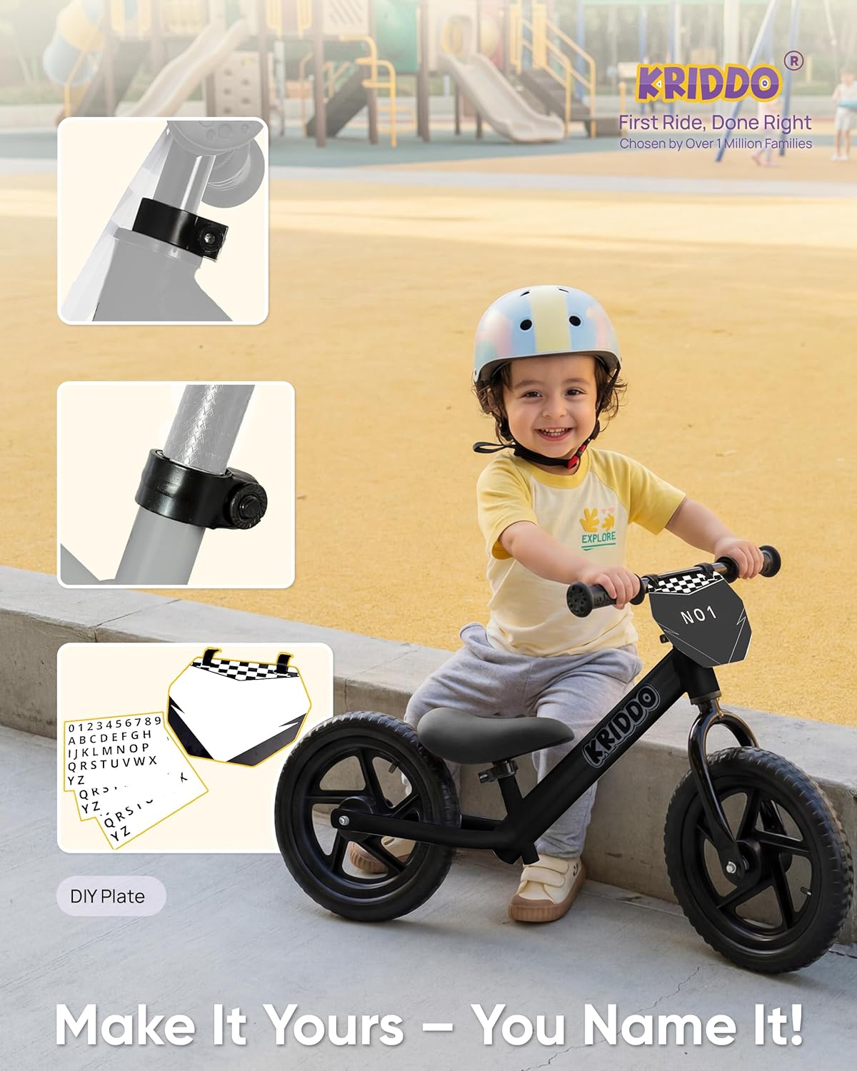 Thumbnail 3 de KRIDDO Toddler Balance Bike 12" for Ages 2–5