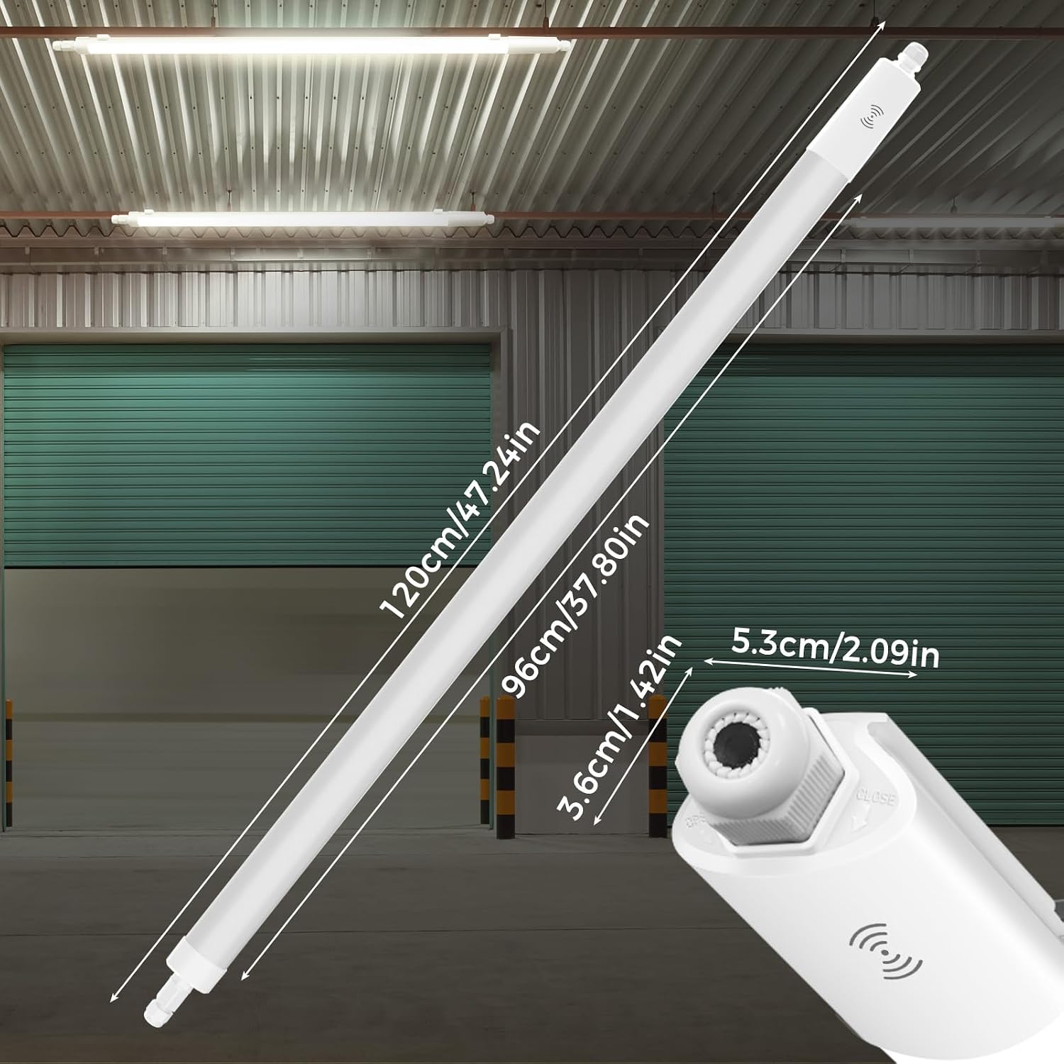Thumbnail 4 de zemty Feuchtraum-LED-Leuchte 120 cm mit Bewegungsmelder, 4000K, IP65 (36W, 3.960 lm)