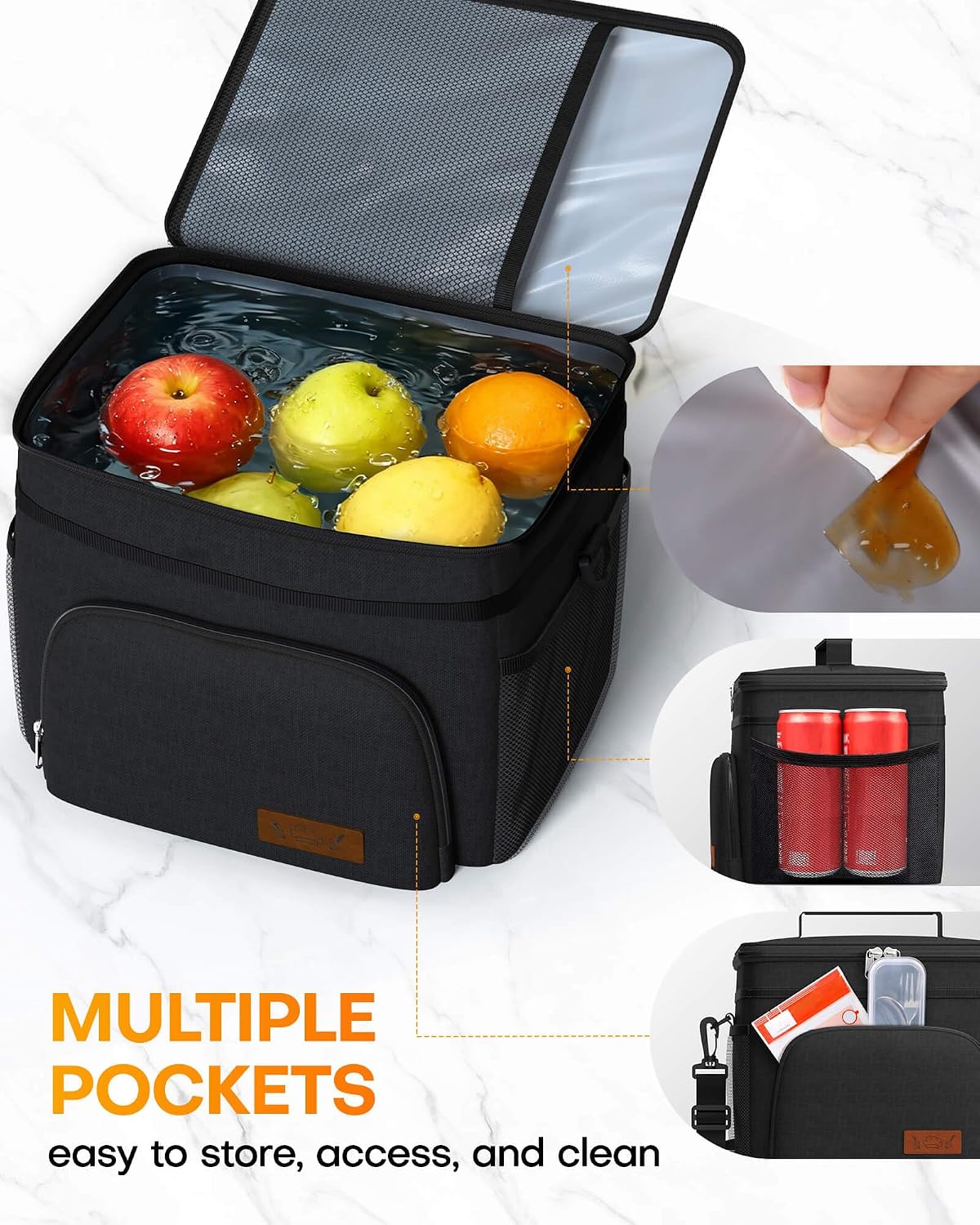 Detalle de HOTOR Insulated Lunch Box 9L — Leak-Proof Cooler Lunch Bag for Work and On-the-Go