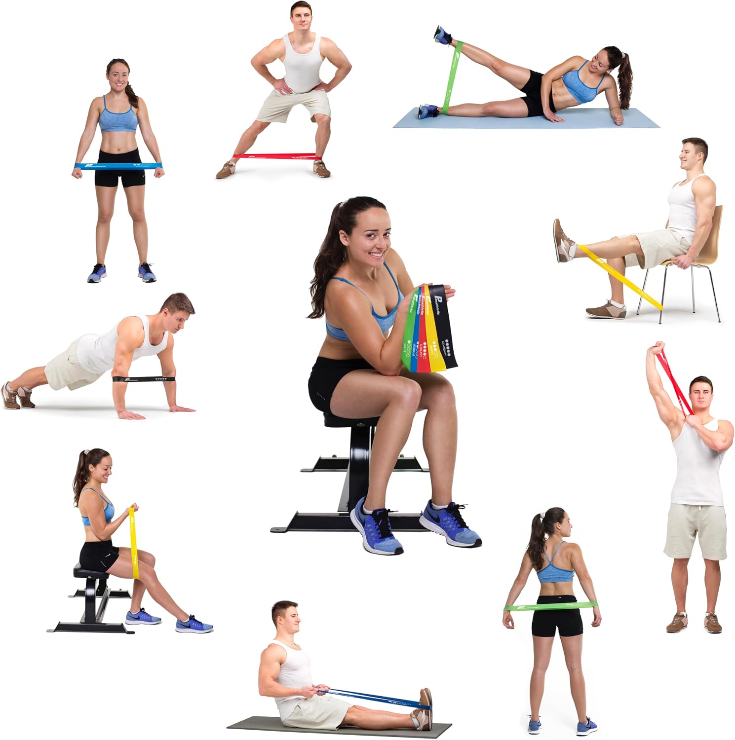 Detalle 2 de Panathletic Fitnessbänder 5er-Set mit 5 Widerständen, Übungsanleitung & eBook auf Deutsch