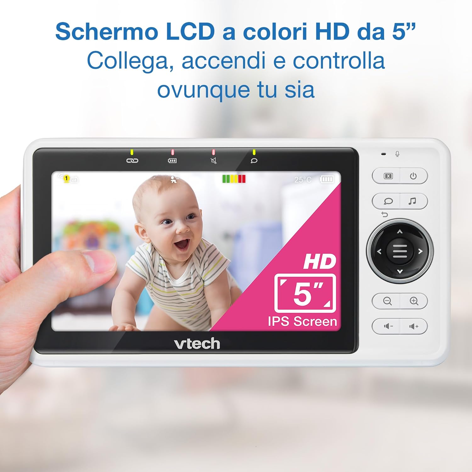 Detalle de VTech VM901-2W: monitor video Wi‑Fi con 2 telecamere e schermo 5" IPS