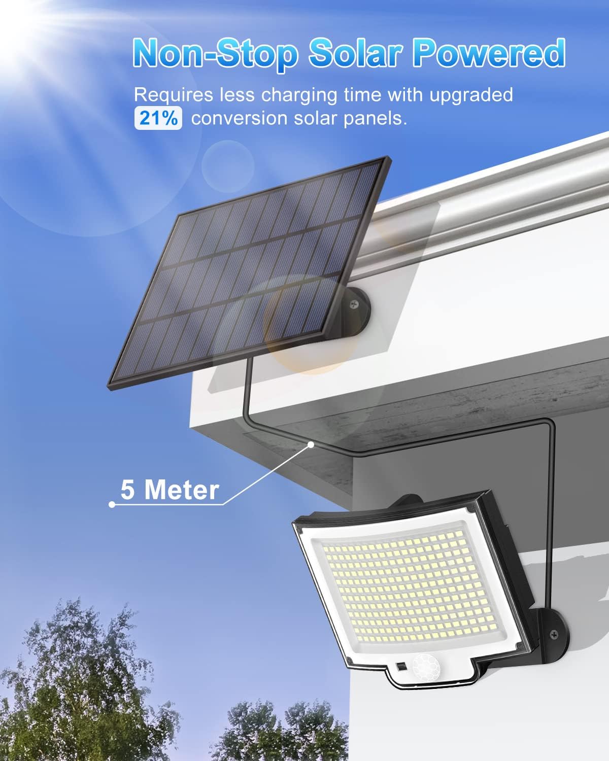 Detalle 2 de Luce Solare 228 LED sensore di movimento