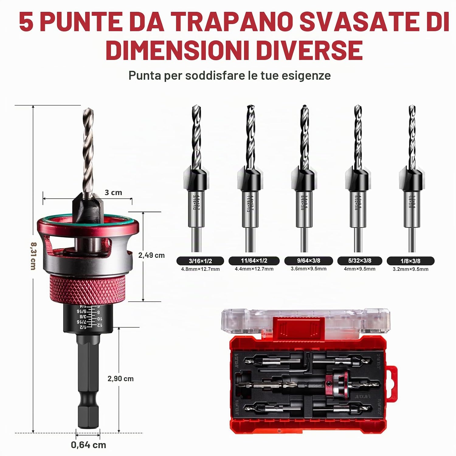 Thumbnail 1 de Punte trapano a svasatura set legno 5