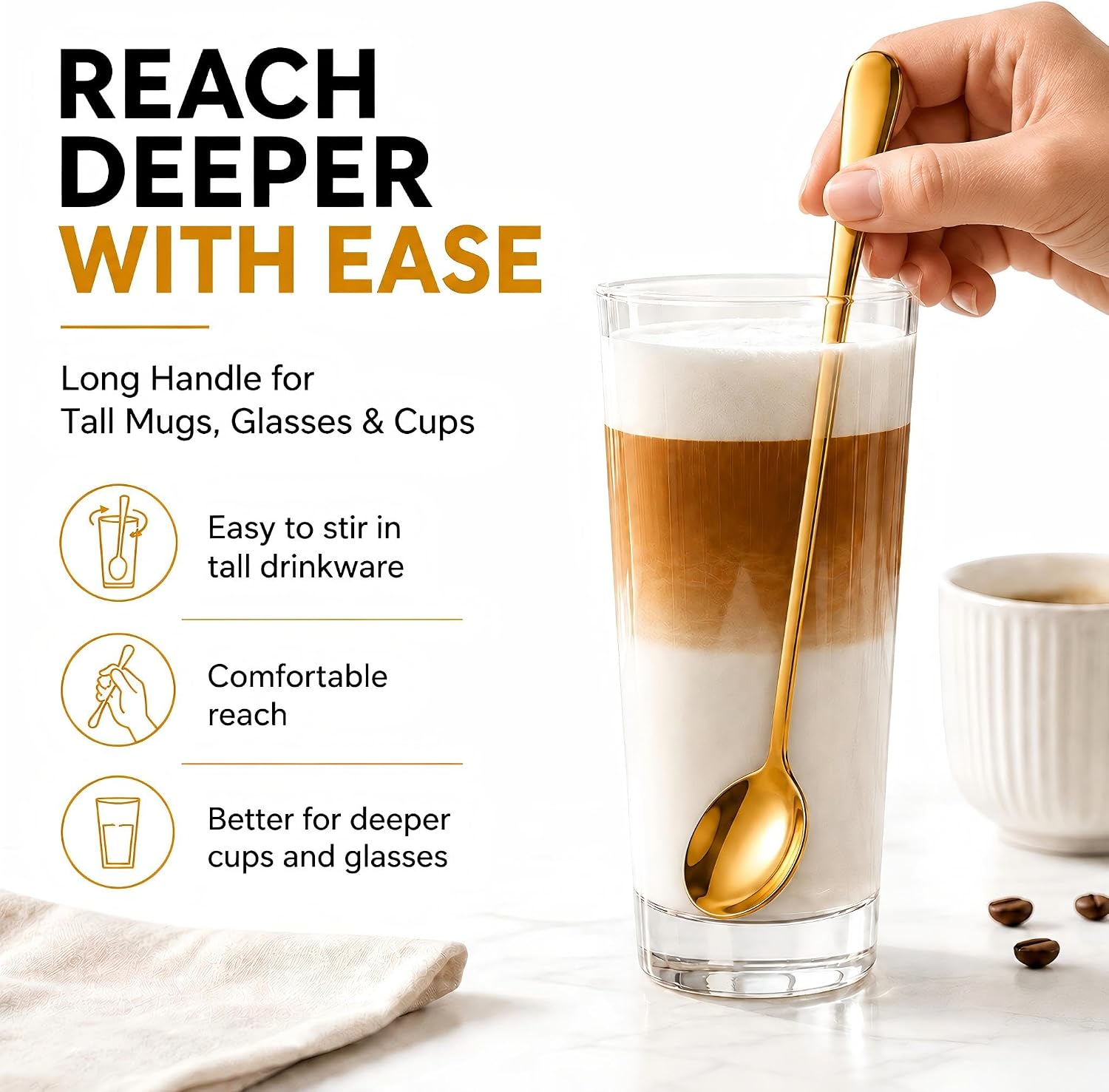 Detalle 2 de Long-Handle Coffee Spoons, 7.28-Inch