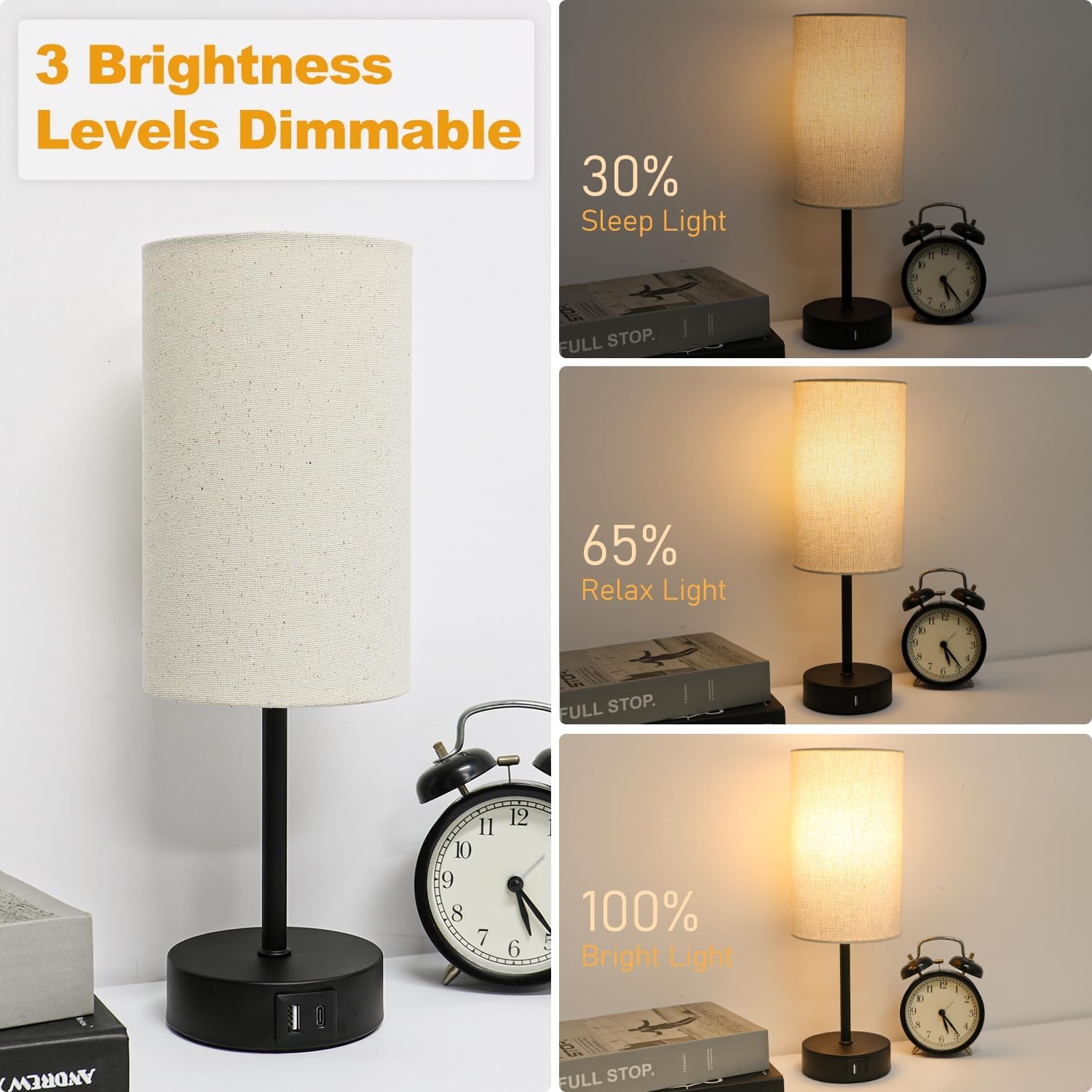 Thumbnail 1 de STANBOW Bedside Lamps Touch Control 13.8in