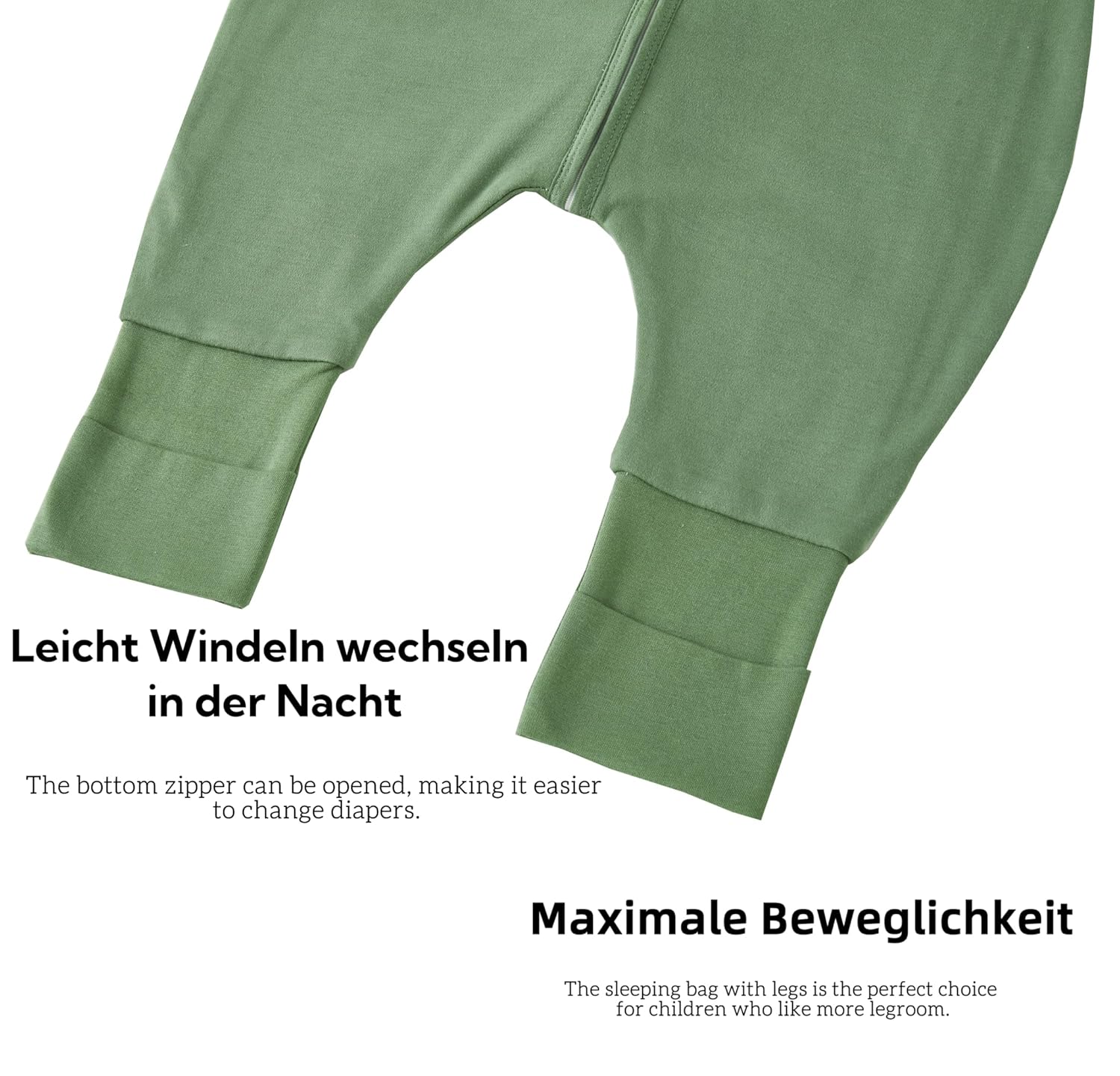 Thumbnail 3 de Chilsuessy 2er Pack Baby Sommerschlafsack mit Füßen (0,5 Tog), 100% Baumwolle – Grün/Waldtiere, passend für 100 cm