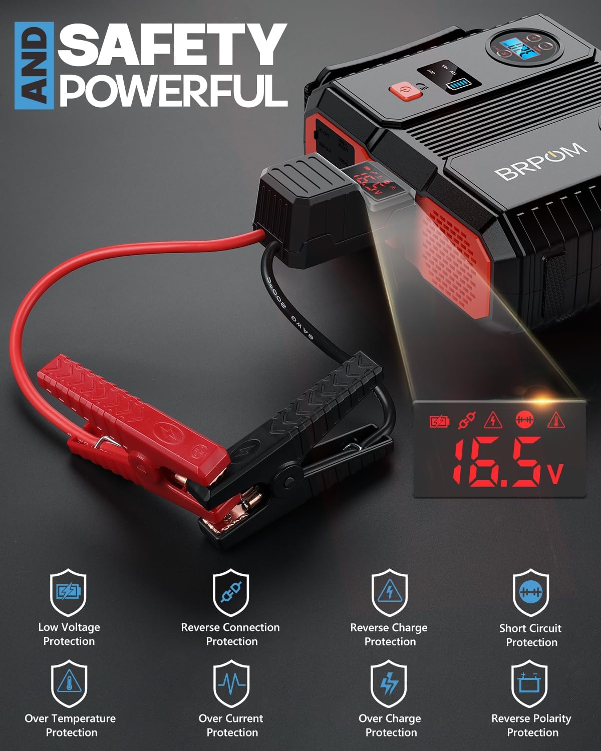 Thumbnail 5 de Car Jump Starter with Air Compressor, 9000A Peak