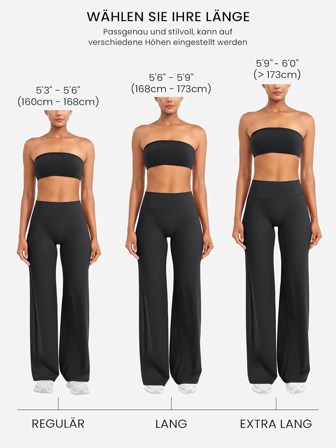 Detalle 2 de ZAAYO Nahtlose Straight Leggings Damen – Hohe Taille, Flared, ideal für Yoga und Freizeit