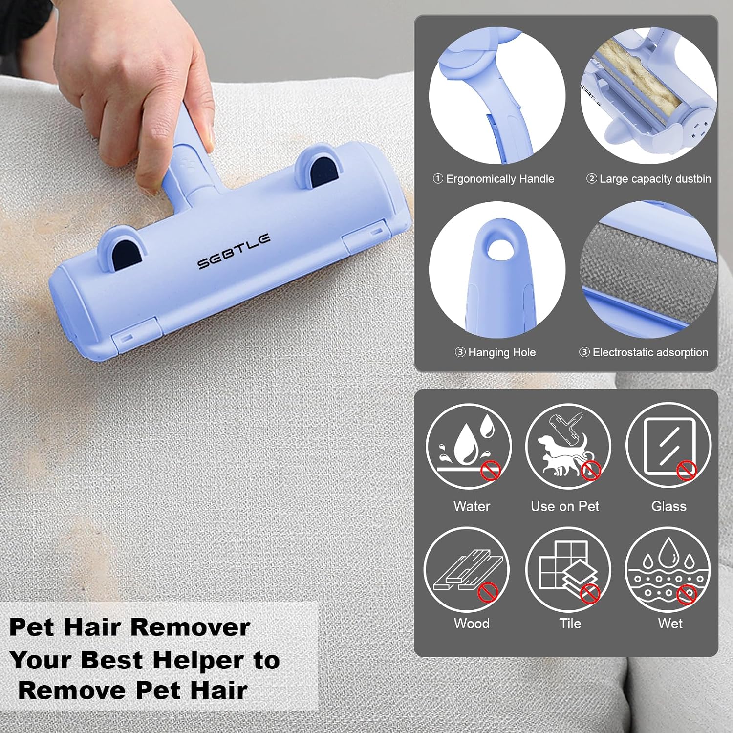 Thumbnail 5 de Sebtle Pet Hair Remover Roller