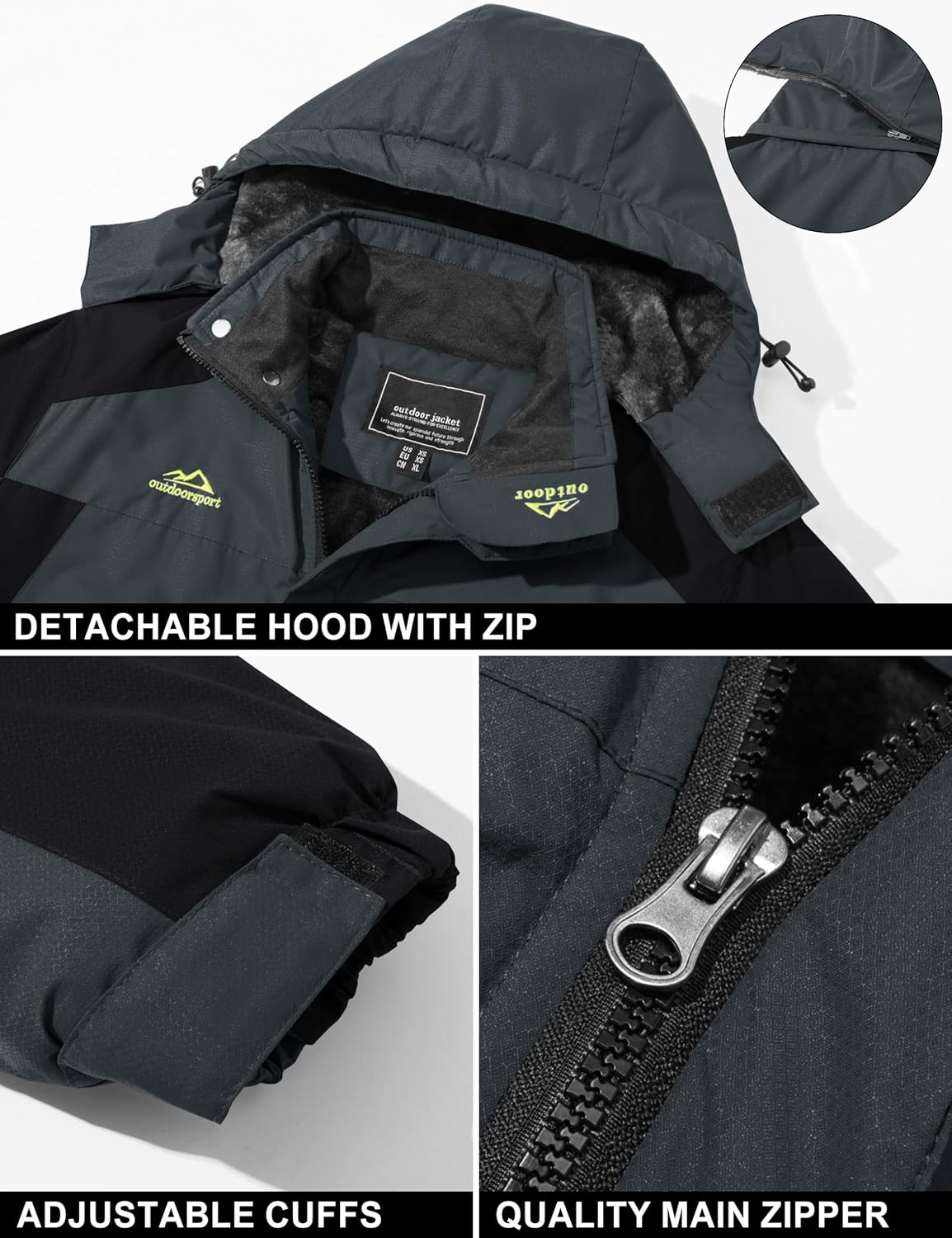 Thumbnail 6 de TACVASEN Men's Winter Ski Jacket Waterproof Hooded