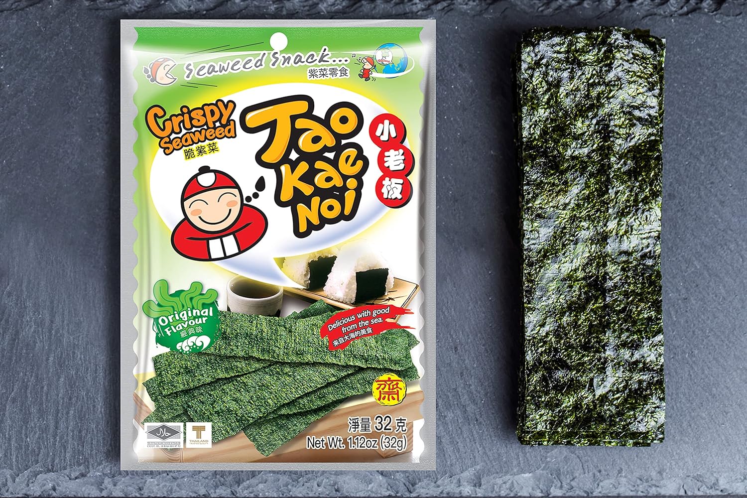 Thumbnail 4 de Tao Kae Noi Crispy Seaweed Snack Original – Knuspriger Algensnack, 32 g