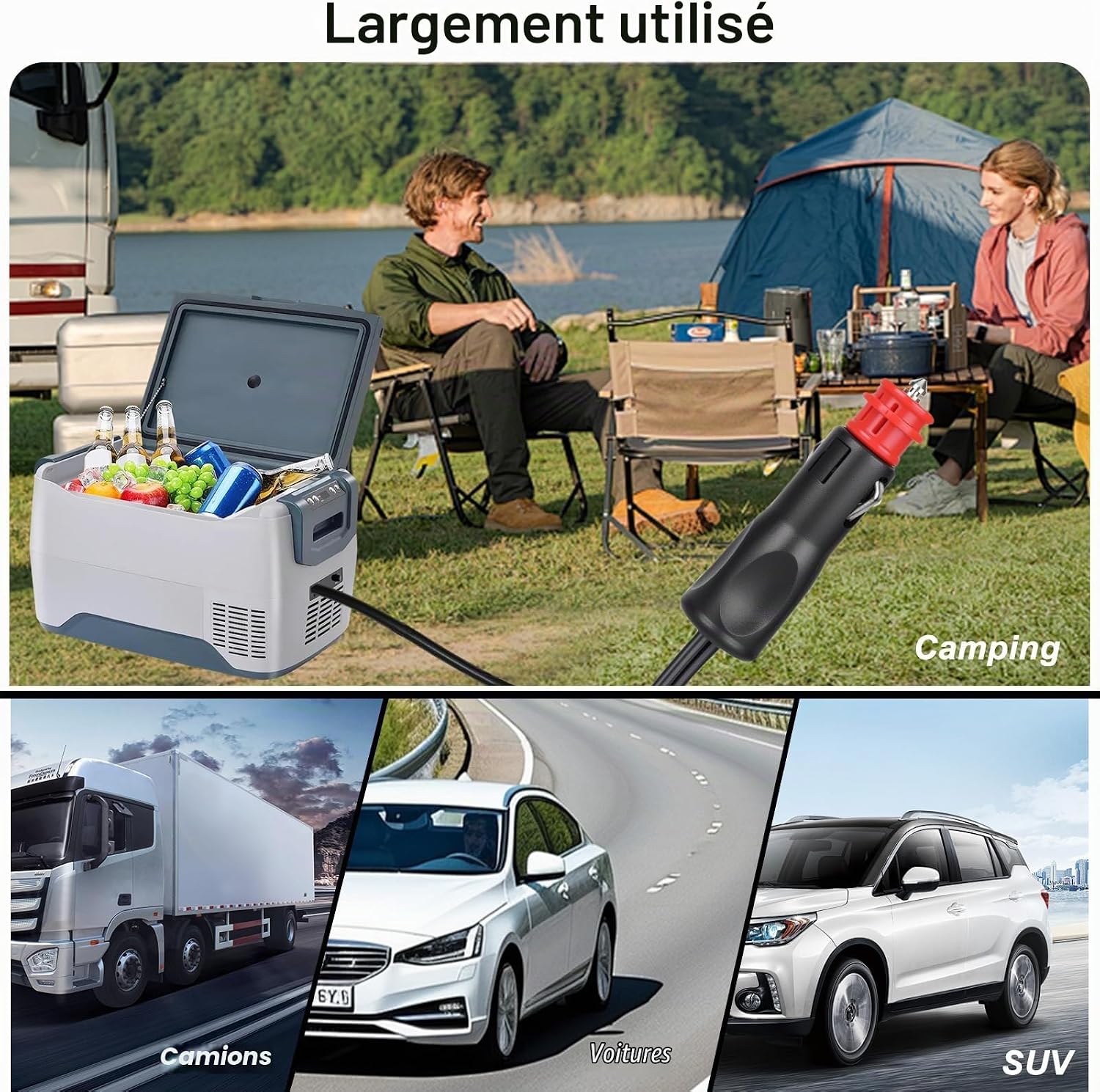 Thumbnail 6 de vsshe verlengkabel voor autokoelbox, 3 m, 12–24 V, 10–16 A