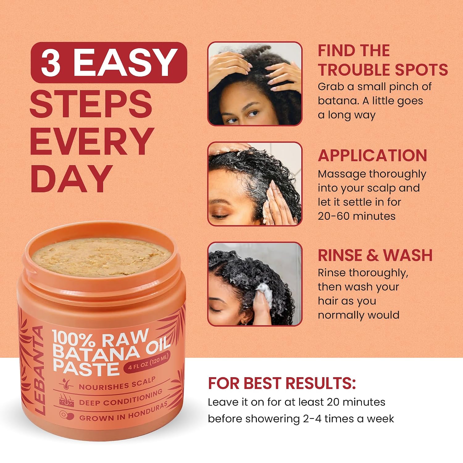 Detalle 2 de Lebanta Batana Hair Oil 4 oz