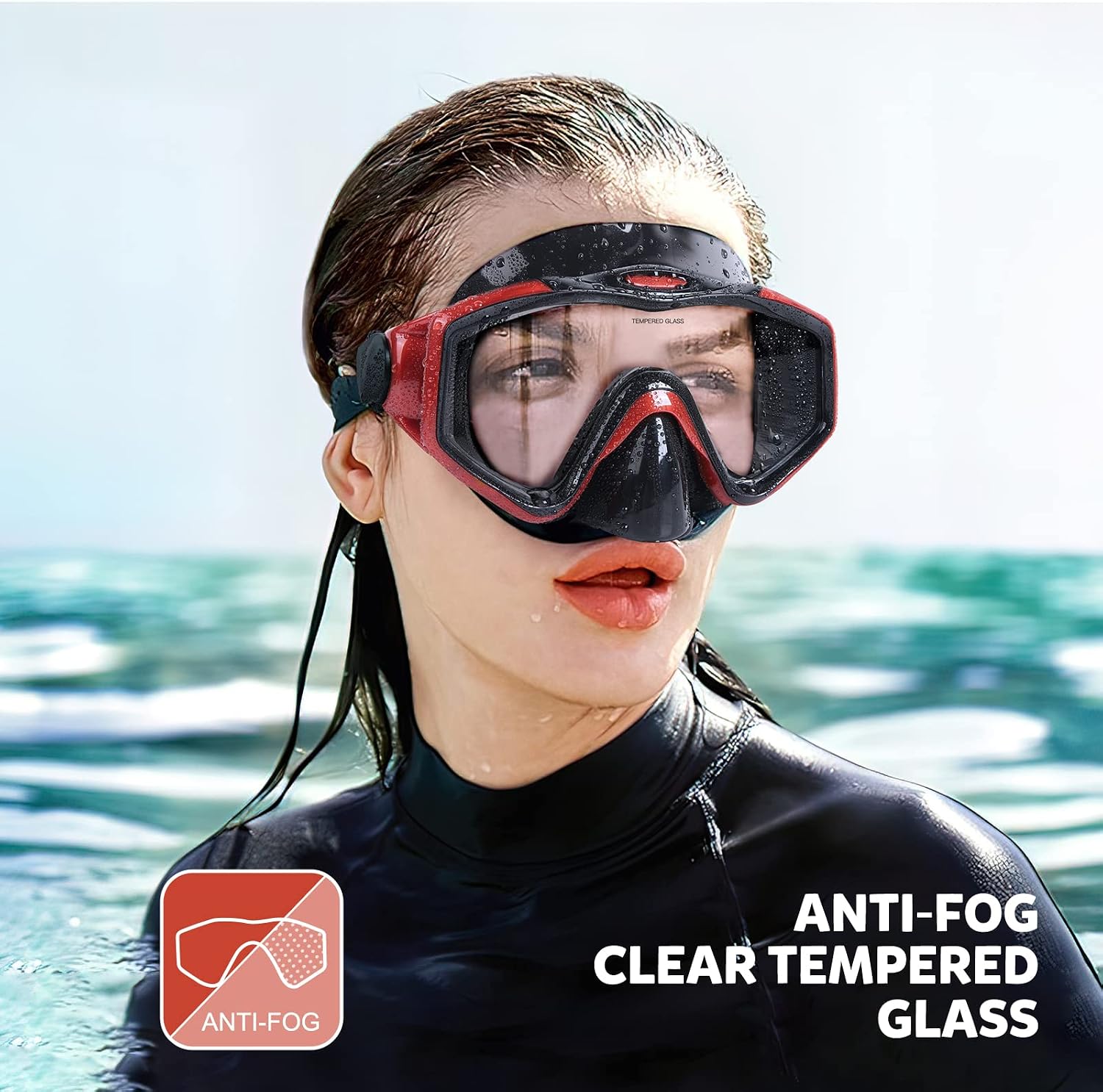 Detalle de KUYOU Dry Top Snorkel Set for Adults with 180° Panoramic Mask