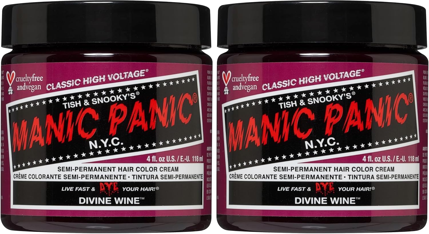 Detalle 2 de Manic Panic Classic High Voltage Divine Wine (118 ml) – tinta capelli in crema vegan senza PPD