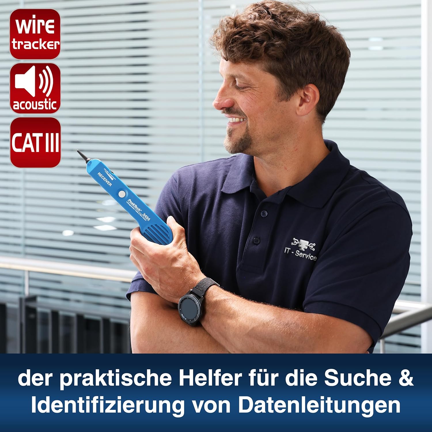 Thumbnail 3 de PeakTech P 3434 Leitungssuchgerät für Leitungen & Telefonkabel – Durchgangsprüfer, Tonsignal, RJ11/Krokoklemmen, 3 Jahre Garantie