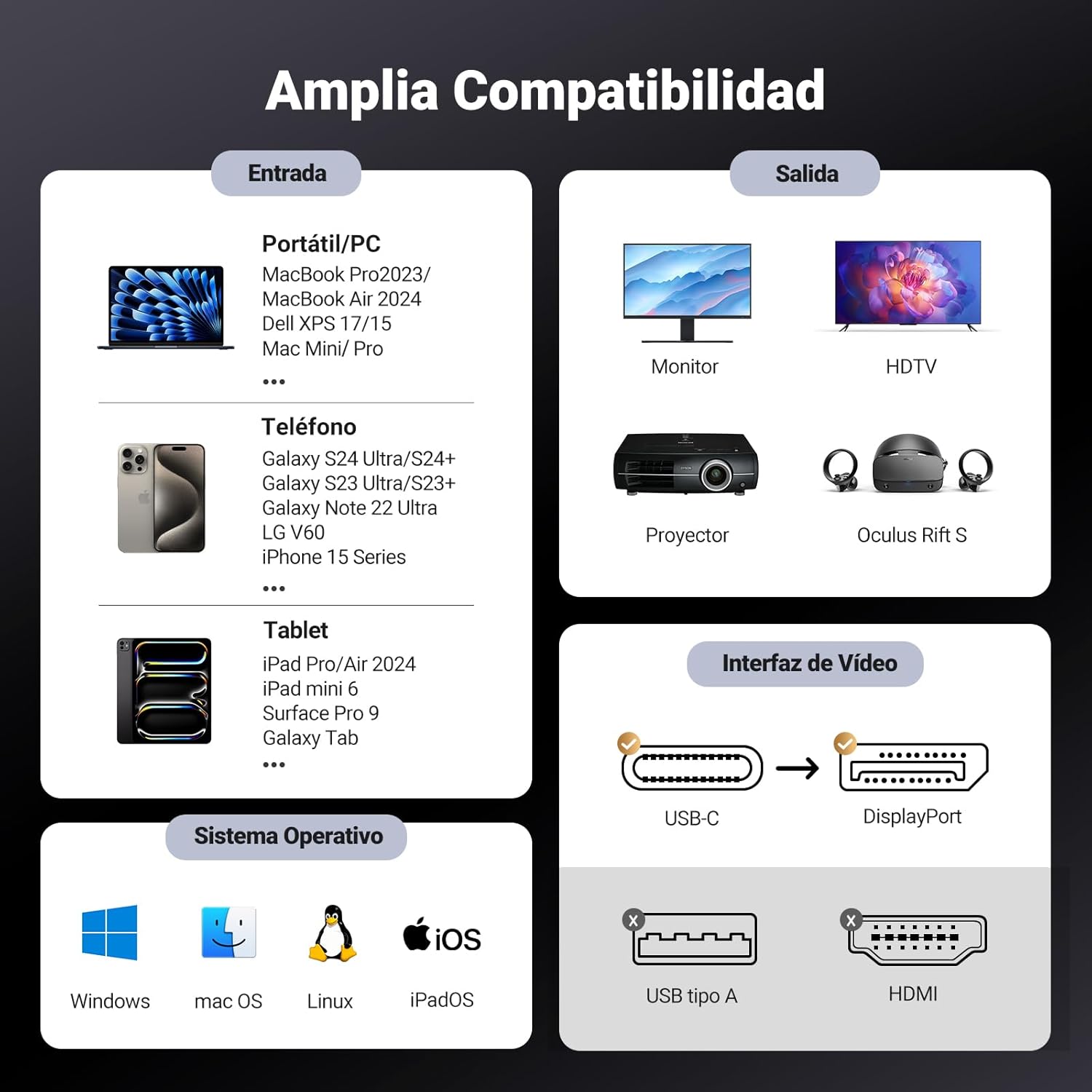 Thumbnail 5 de UGREEN Cable USB C a DisplayPort 1.4 3M 8K@60Hz