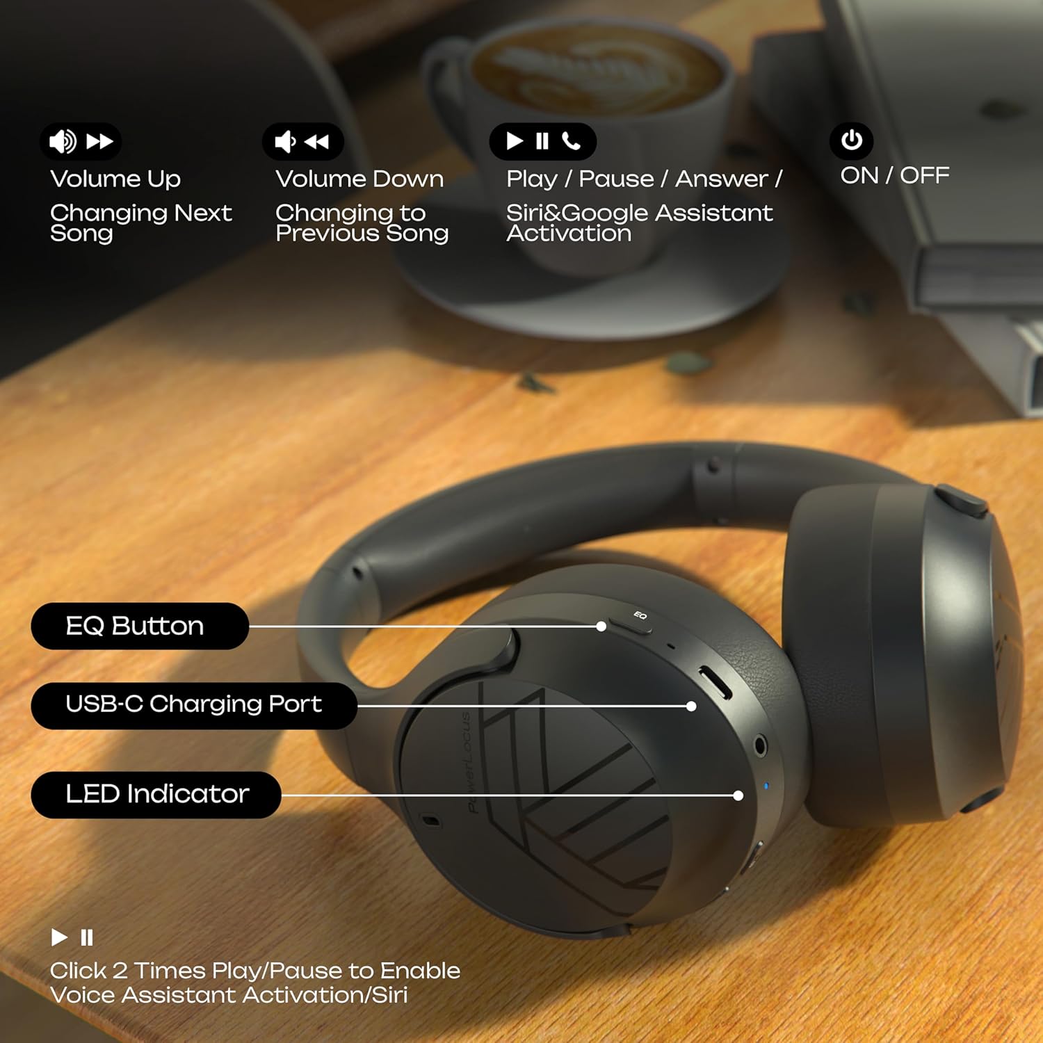 Thumbnail 6 de PowerLocus Bluetooth Headphones 60H wireless