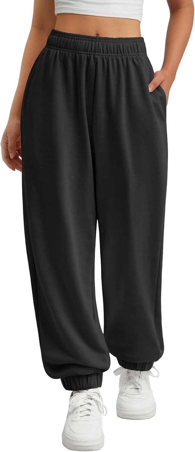 Detalle de ATHMILE Women’s High-Waisted Baggy Lounge Sweatpants with Pockets
