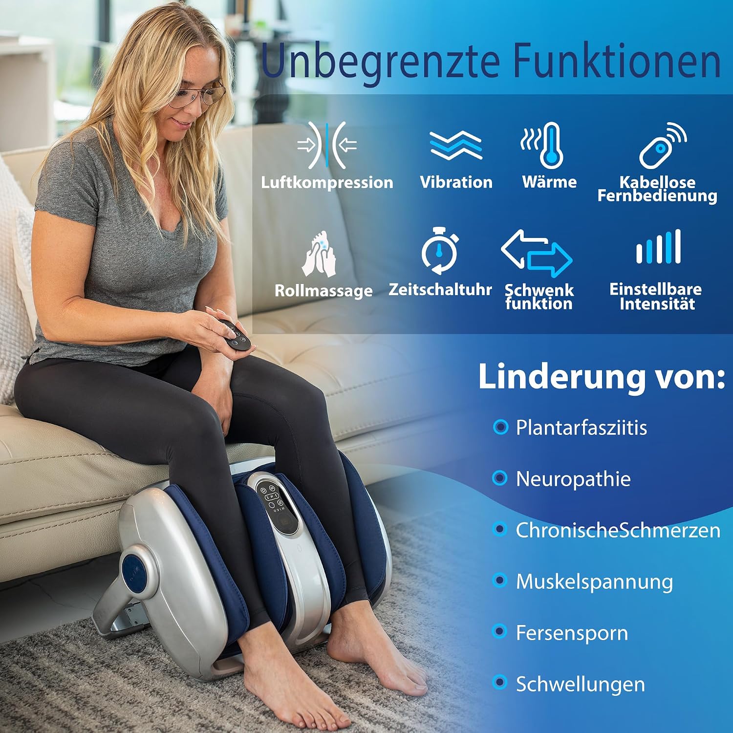Detalle de Miko Shiatsu Fußmassagegerät Tiefengewebsmassage 49,5