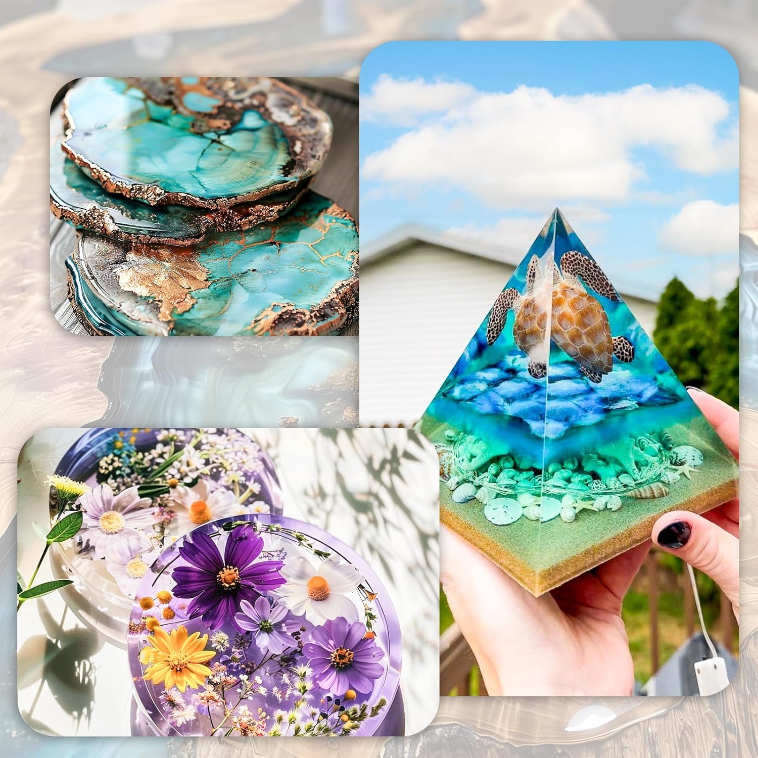 Thumbnail 3 de FansArriche Epoxidharz transparent 64 oz / 1:1 (64 oz / 1892 ml Set) für Holz, Kunst & Restauration