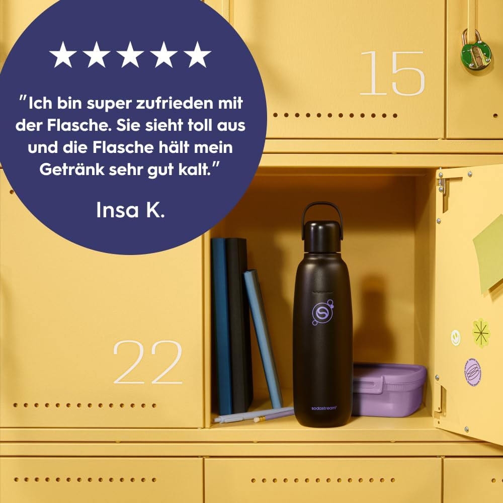 Thumbnail 6 de SodaStream Fizz & Go Edelstahl (0,9 l) doppelwandige isolierte Sprudelflasche – Black