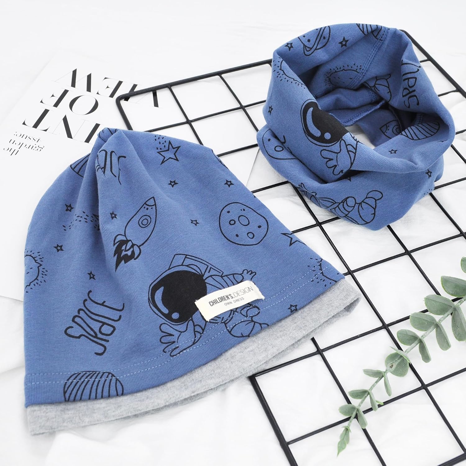 Thumbnail 6 de beifon Kinder Beanie-Mütze & Loop-Schal Set (2 bis 8 Jahre) aus 95% Baumwolle