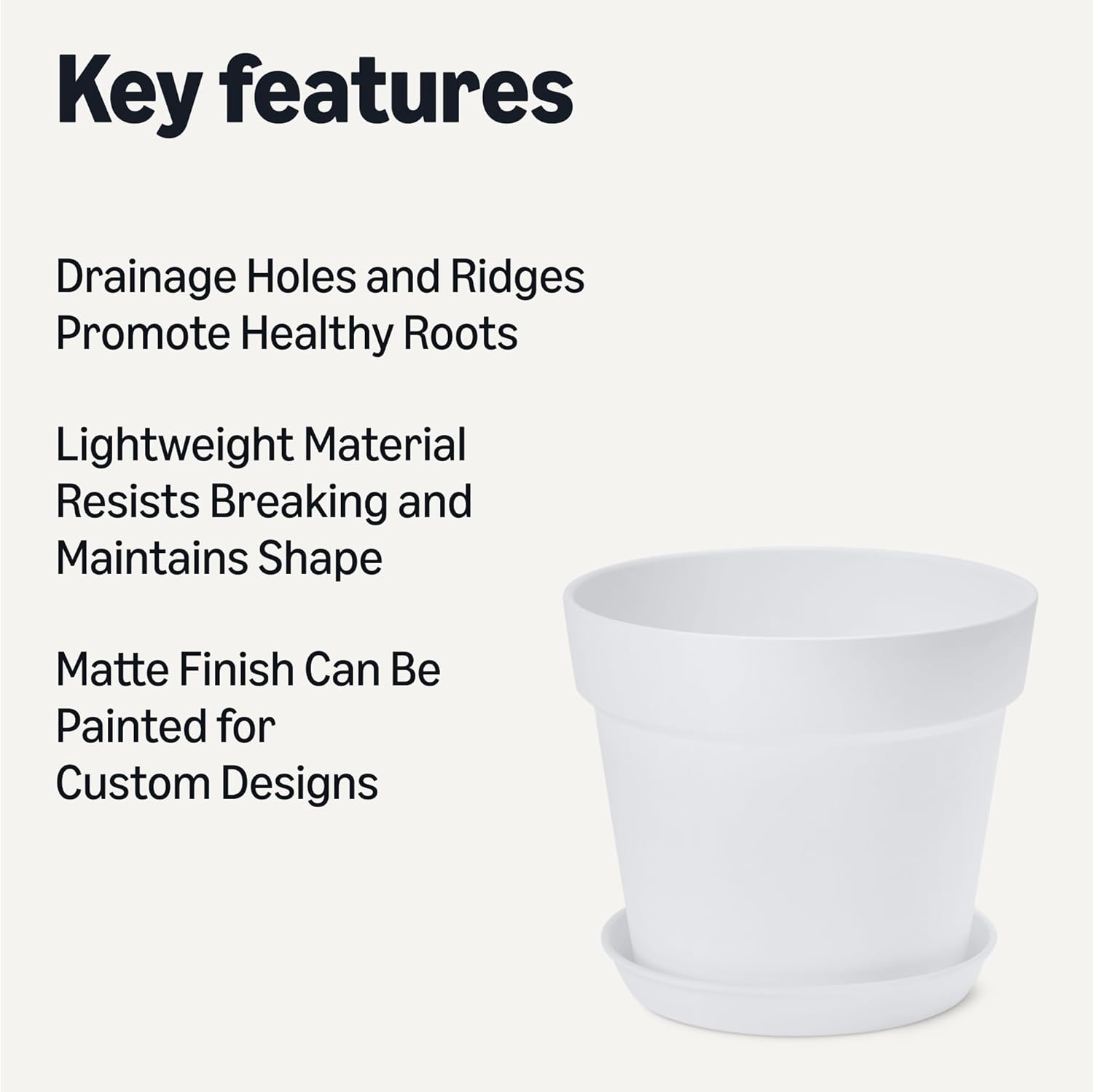 Thumbnail 1 de Amazon Basics Plant Pot 20.3 cm