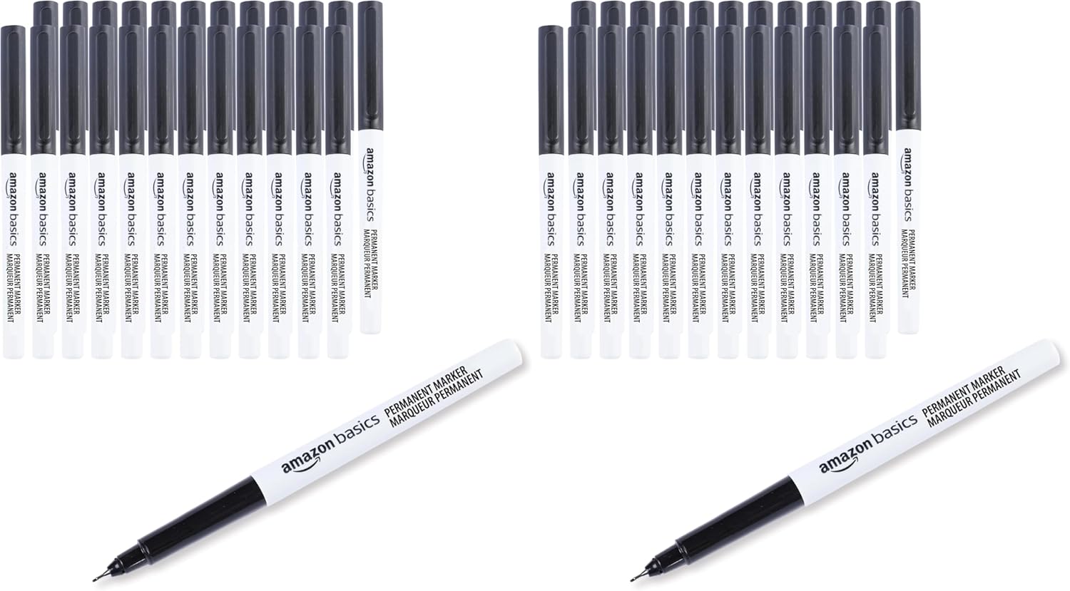 Thumbnail 6 de Amazon Basics Ultra Fine Point Permanent Markers, Black, 12-Pack – Pennarelli indelebili a punta ultrafine