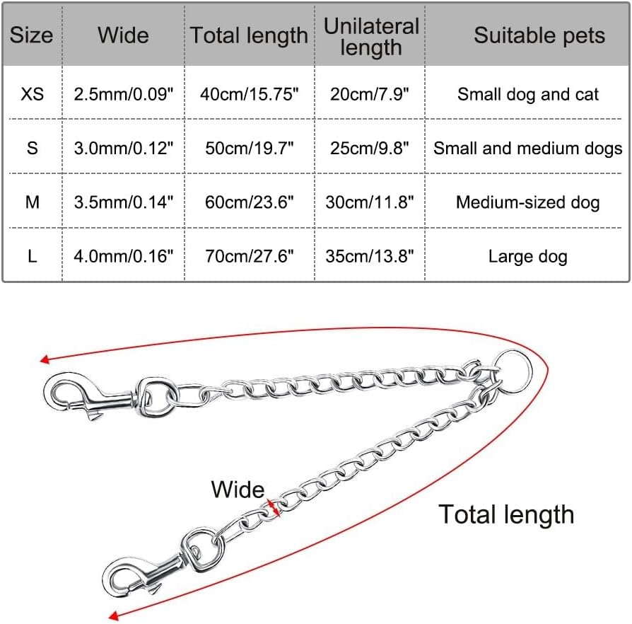 Detalle de Metal Double Dog Leash Coupler – 2 Way No Tangle, 360° Swivel for Two Dogs