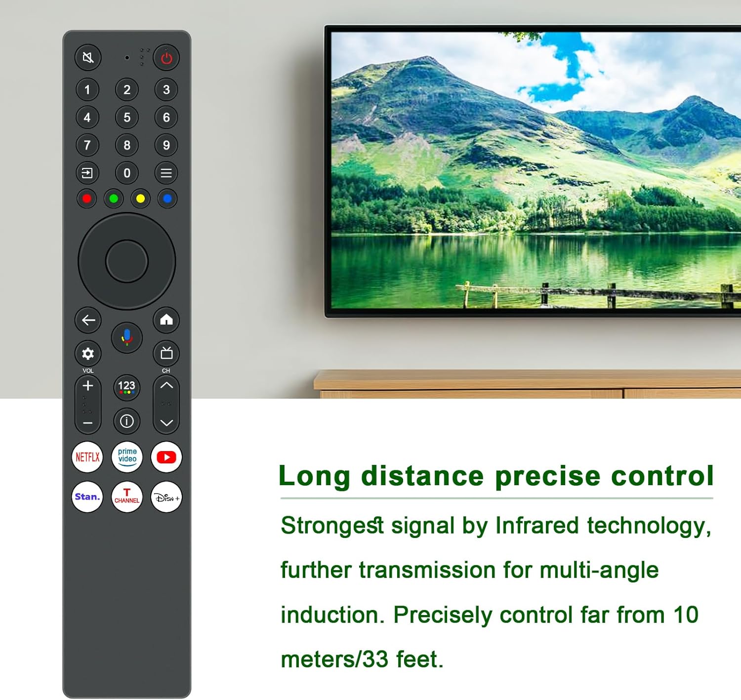 Detalle de VINABTY Replacement RC833A Voice Remote for TCL 55T8C-UK, 65T8C-UK, 75T8C-UK, 85T8C-UK, 55Q6C-UK, 55C6KS-UK, 55Q7C-UK, 55V6C-UK MiniLED TV