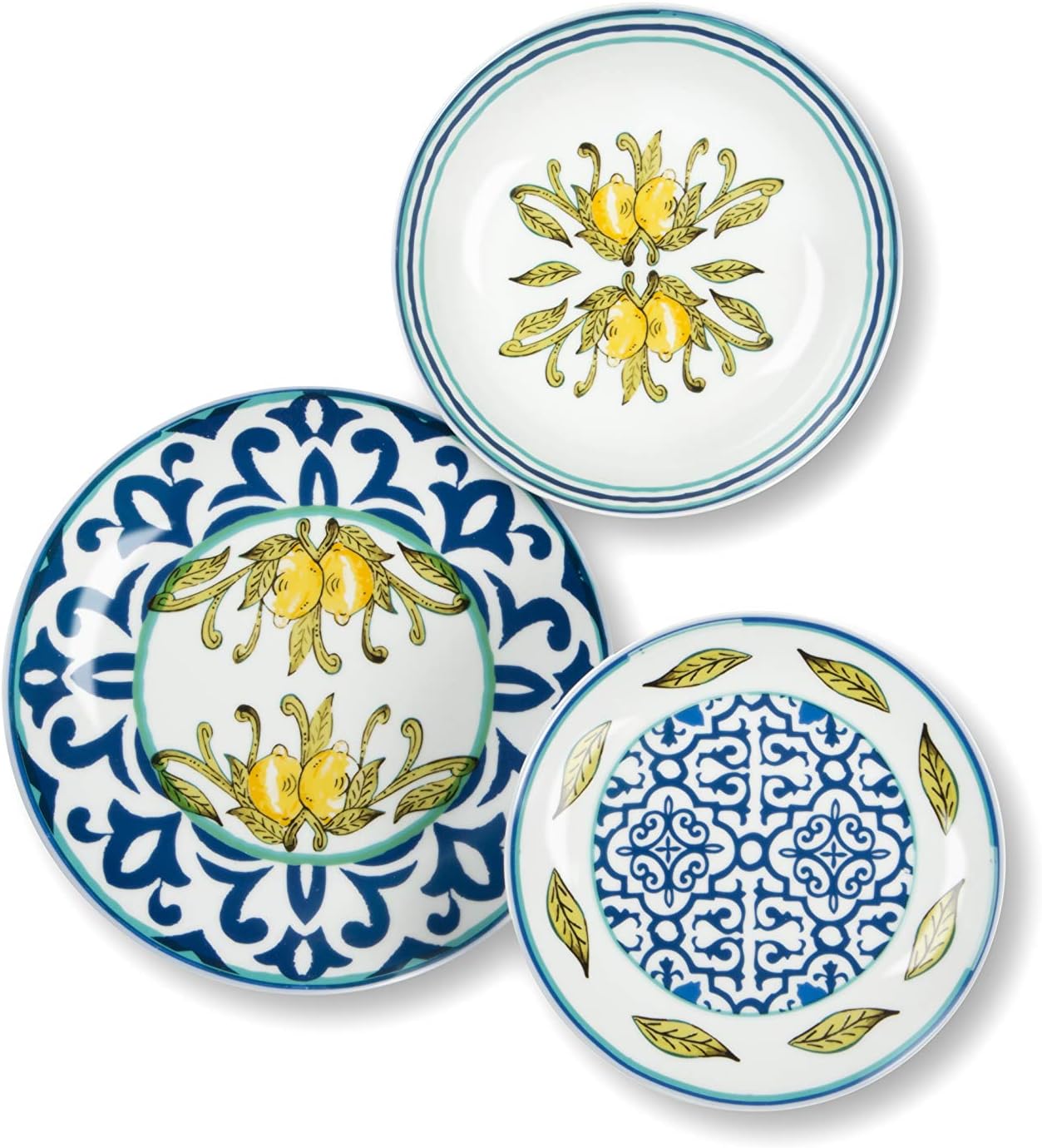 Detalle 2 de Excelsa Amalfi – porcelanowy zestaw obiadowy, 18 sztuk, niebiesko-żółty