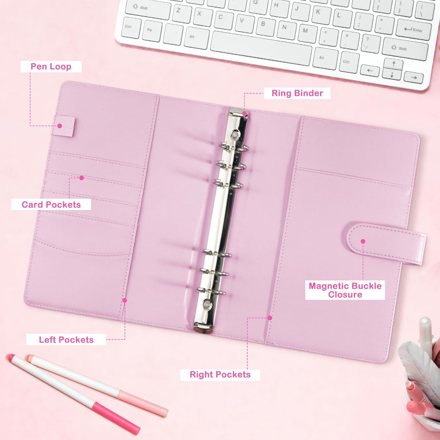 Thumbnail 5 de WITHYU A5 K-pop Photocard Binder with 30 Pack 4-Pocket Pages (240-Slot) & PU Leather Cover