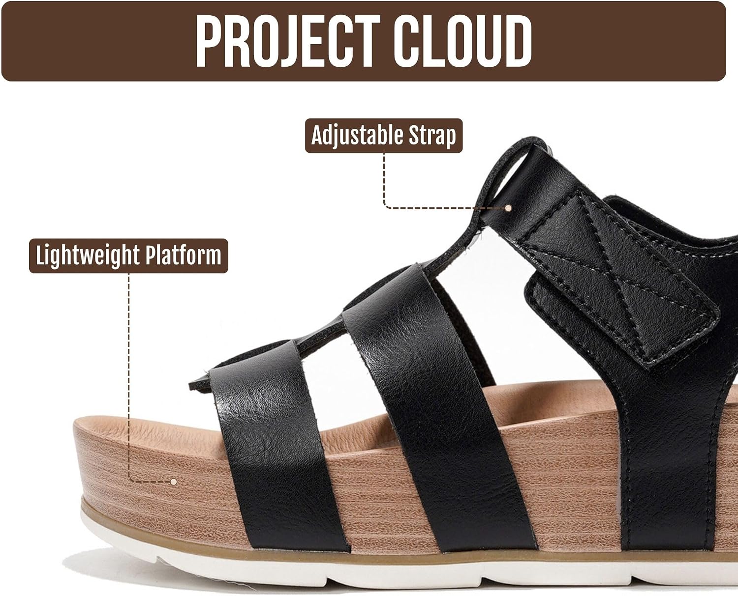 Detalle de Project Cloud Women’s Platform Wedge Sandals with Adjustable Straps