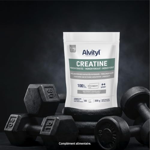 Detalle 2 de Alvityl Créatine Monohydratée Creapure 100% Pure – Poudre 300 g (88 portions)