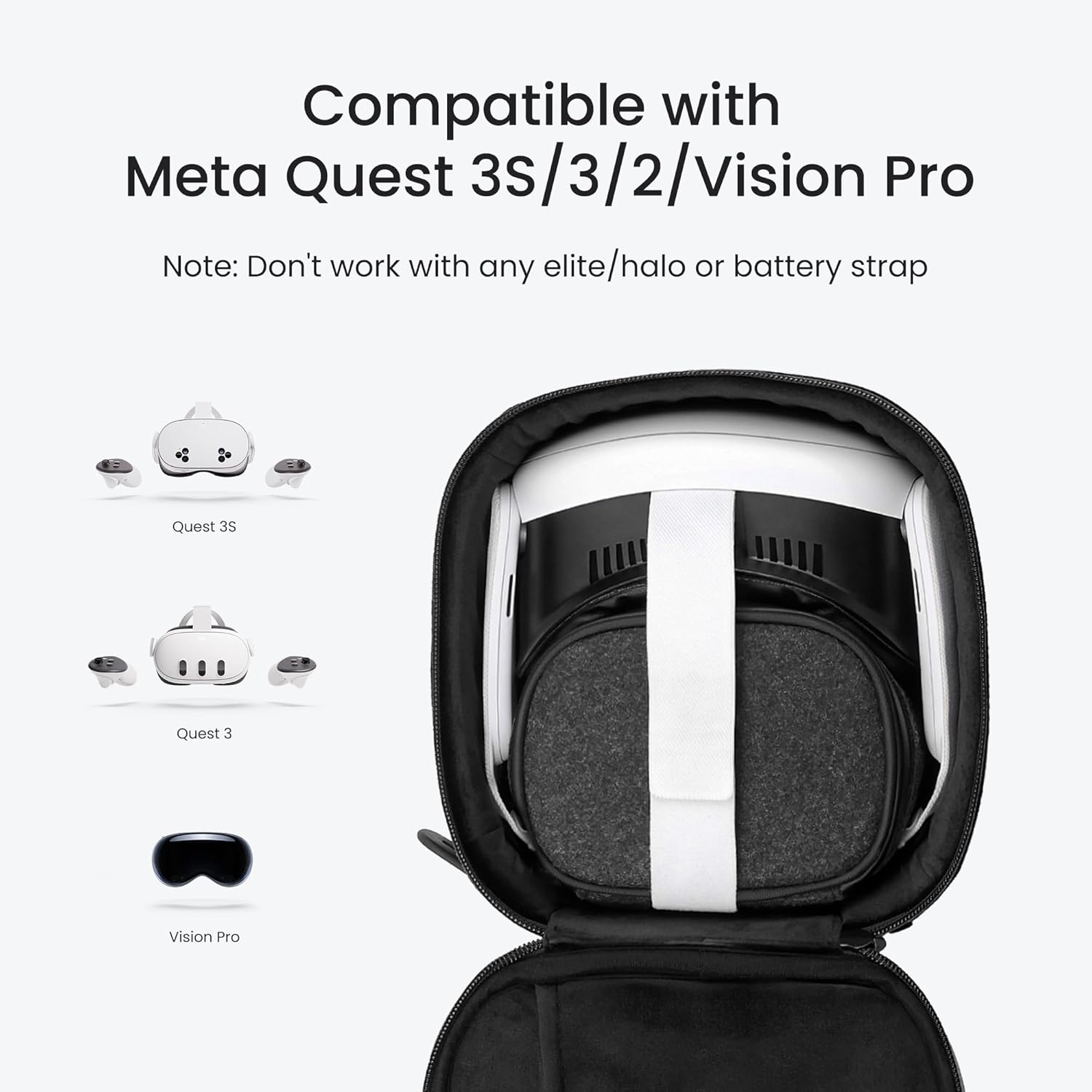 Thumbnail 1 de KIWI design P4 Ensemble d'Étuis de Transport Portable en Deux Parties pour Meta Quest 3/3S, Quest 2 et Vision Pro