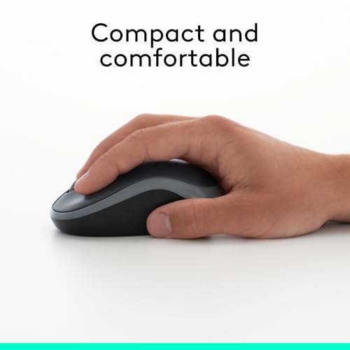 Detalle 1 de Logitech M185 Wireless Mouse, 2.4GHz, 1000 DPI, Grey