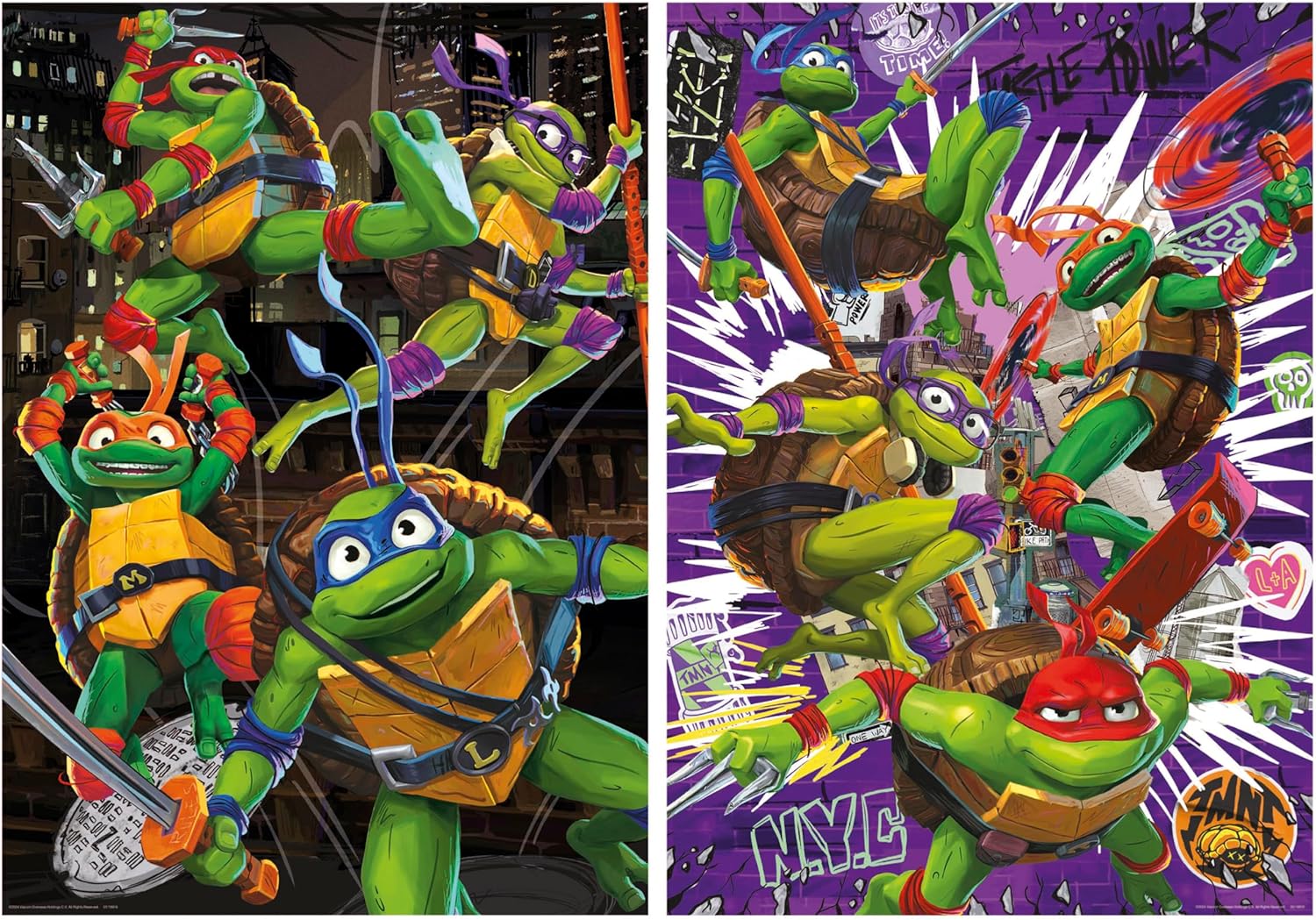 Thumbnail 1 de Educa Ninja Turtles – Pack di 2 puzzle da 500 pezzi (34 x 48 cm) con colla FIX PUZZLE