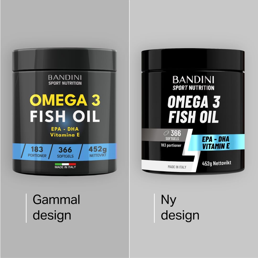 Detalle 2 de BANDINI Omega 3 fiskolja, 366 mjuka kapslar med EPA och DHA