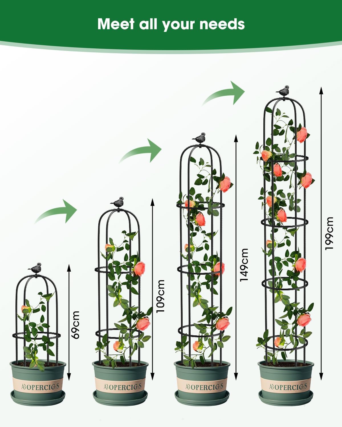 Thumbnail 2 de MYMULIKE Trellis for climbing plants 189 cm