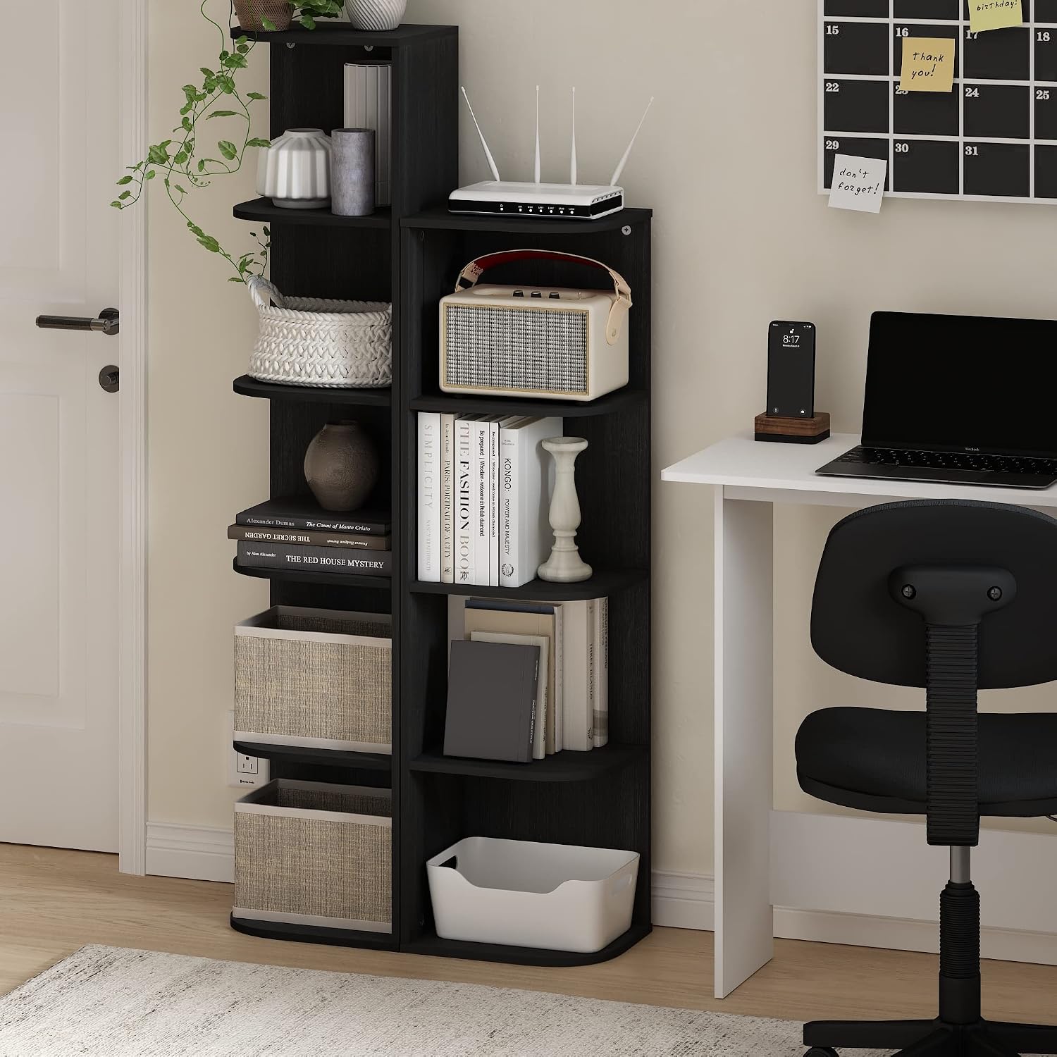 Thumbnail 1 de Furinno Pasir: Libreria ad angolo a 5 ripiani, colore Blackwood