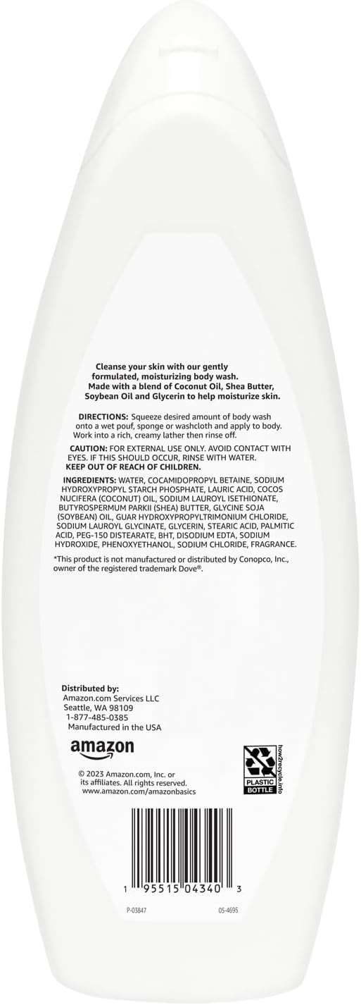 Detalle 2 de Amazon Basics Moisturizing Body Wash with Coconut Oil & Shea Butter – 650ml