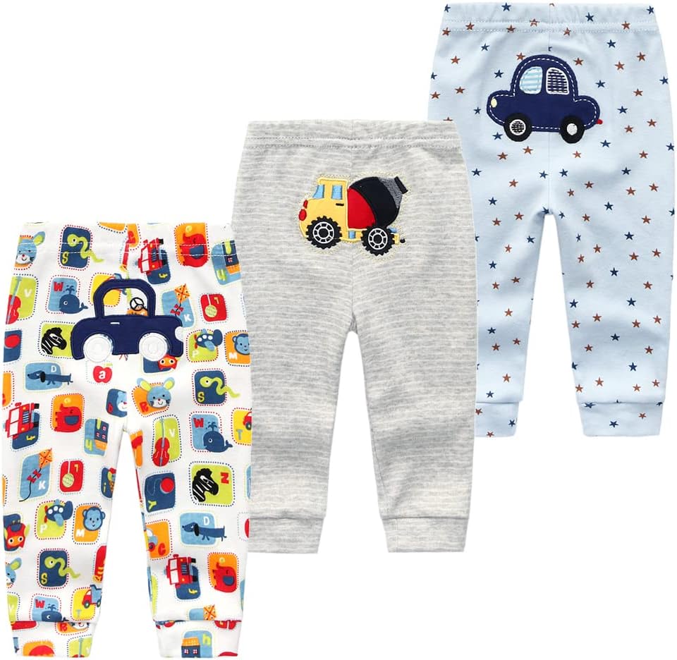 Thumbnail 6 de Chamie Baby Unisex Leggings Trousers 3-Pack — Cartoon Cotton Pants for Newborns 0-12 Months