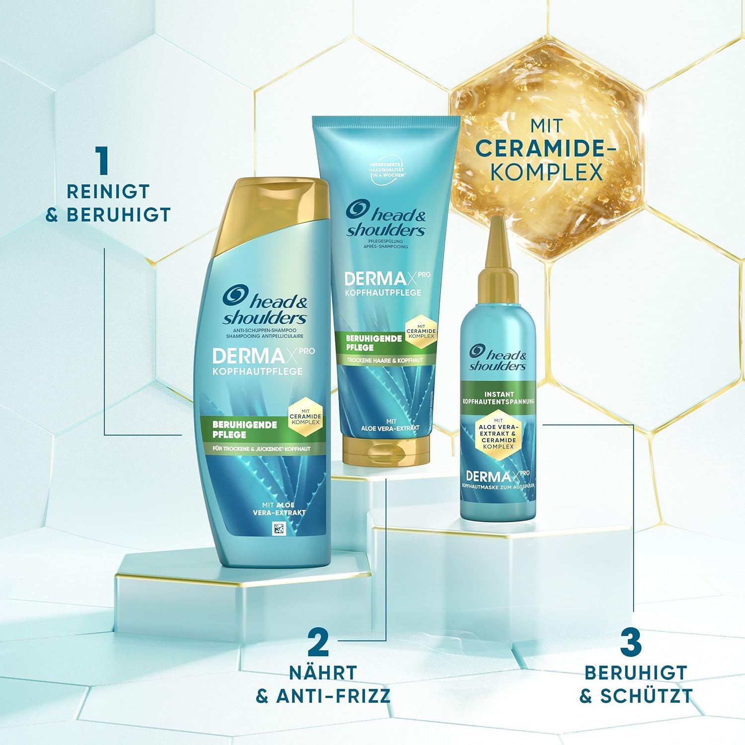 Detalle de Head & Shoulders DERMAXPRO Beruhigendes Anti-Schuppen Shampoo (2x250 ml) bei trockener, juckender Kopfhaut