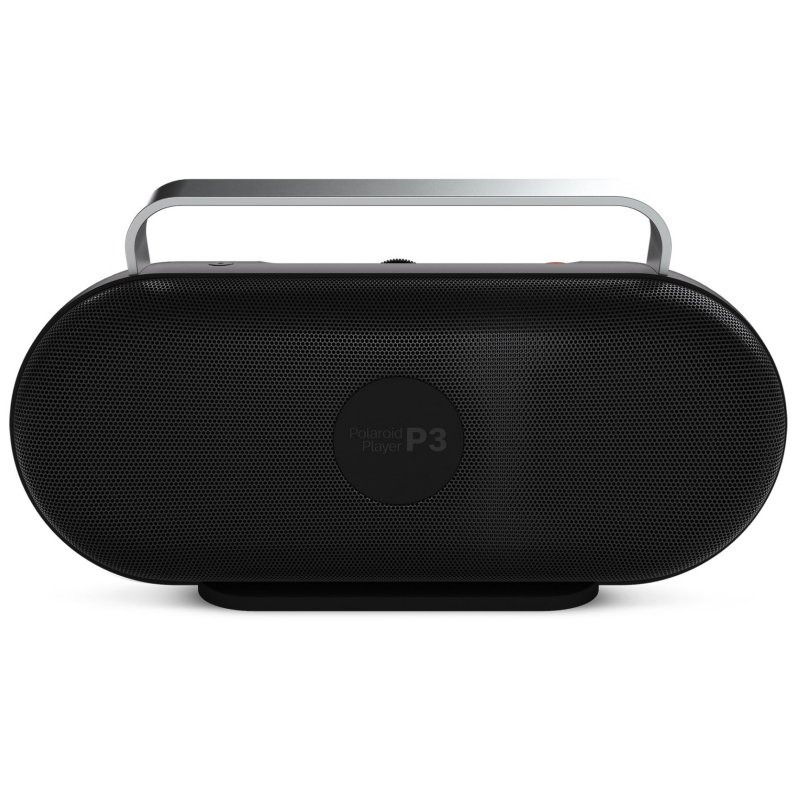 Detalle de Polaroid P3 Music Player: Altavoz Portátil Bluetooth Negro, con dial analógico y diseño boombox