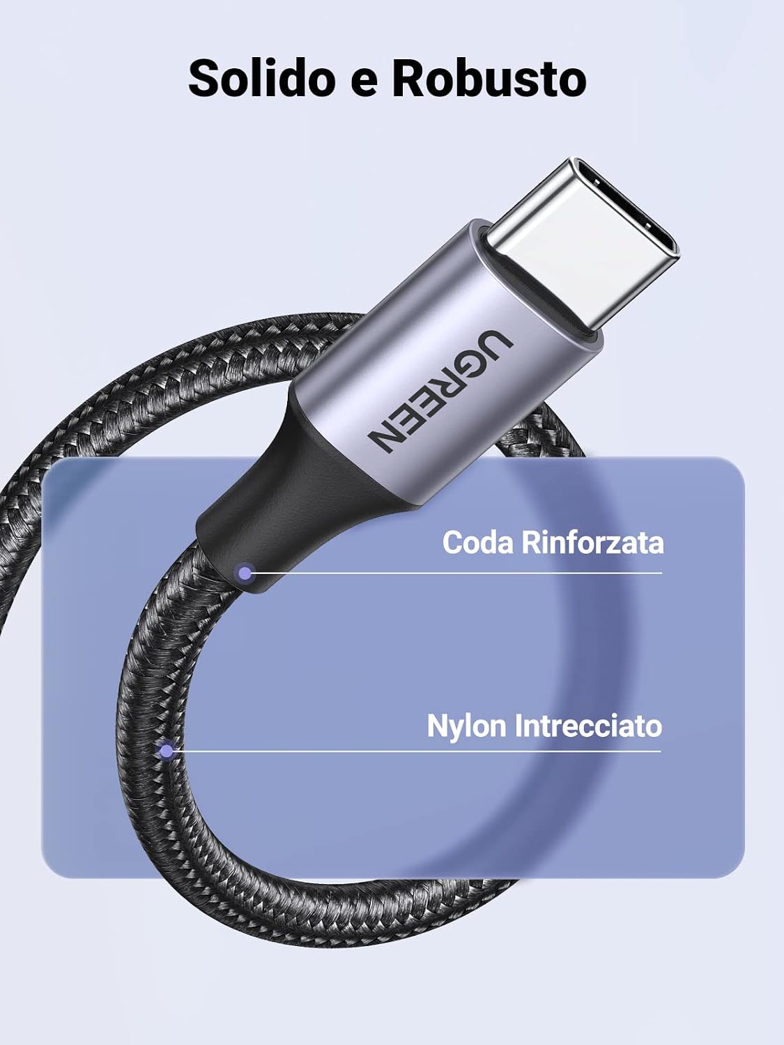 Detalle 2 de UGREEN cavo USB C a A 3A 2 Pack
