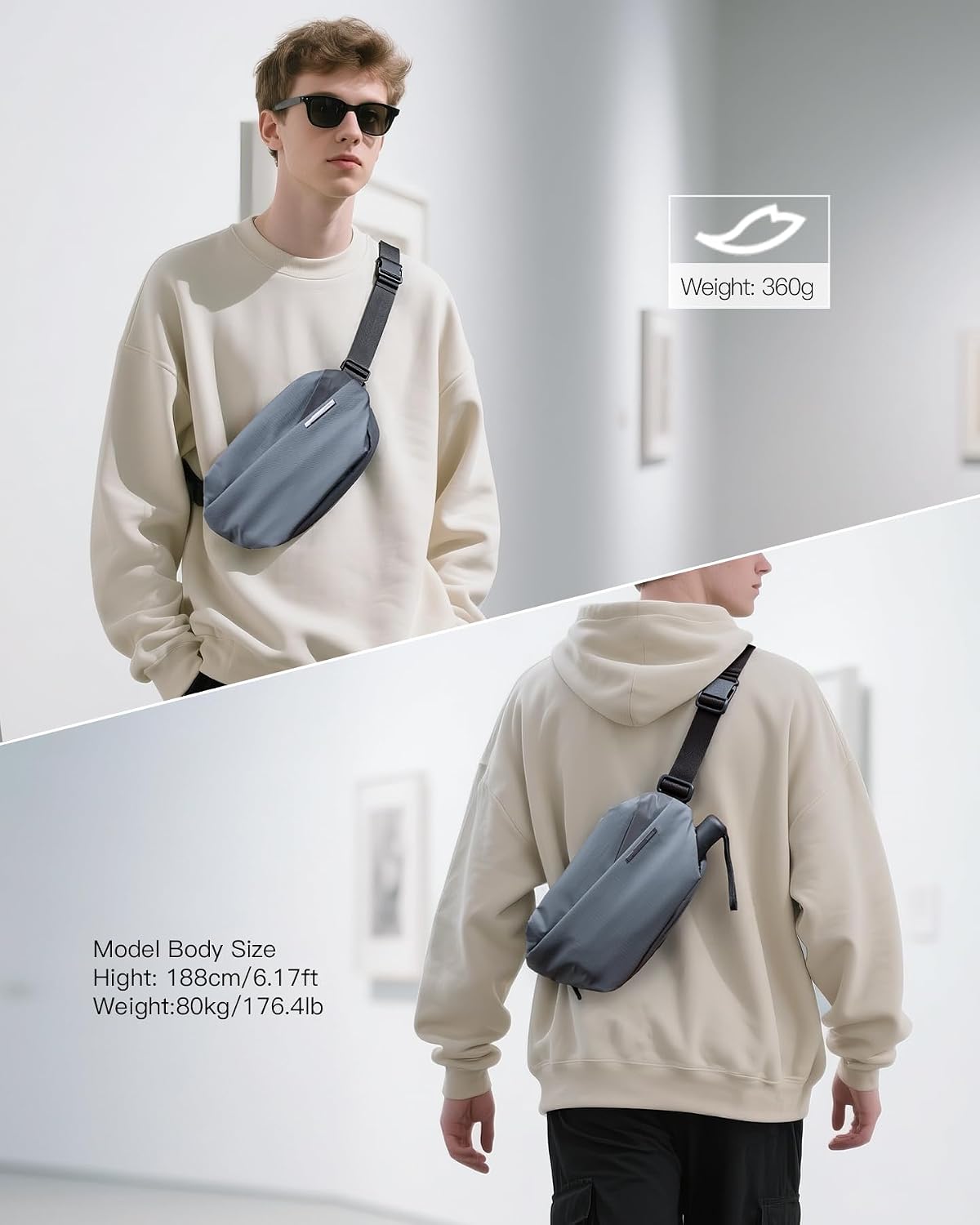 Thumbnail 5 de Inateck Sling Bag X 4L water-resistant sling bag