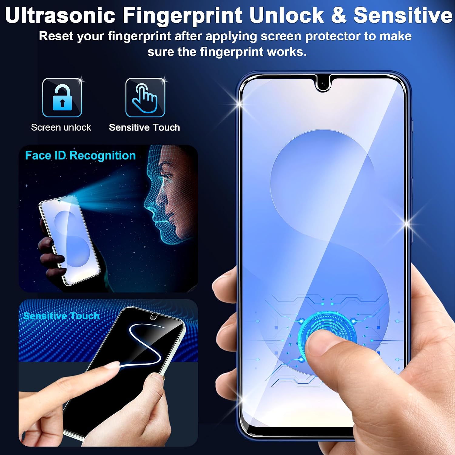 Thumbnail 6 de Samcorn Galaxy A17 5G Tempered Glass Screen Protector, 3-Pack with Lens Guards