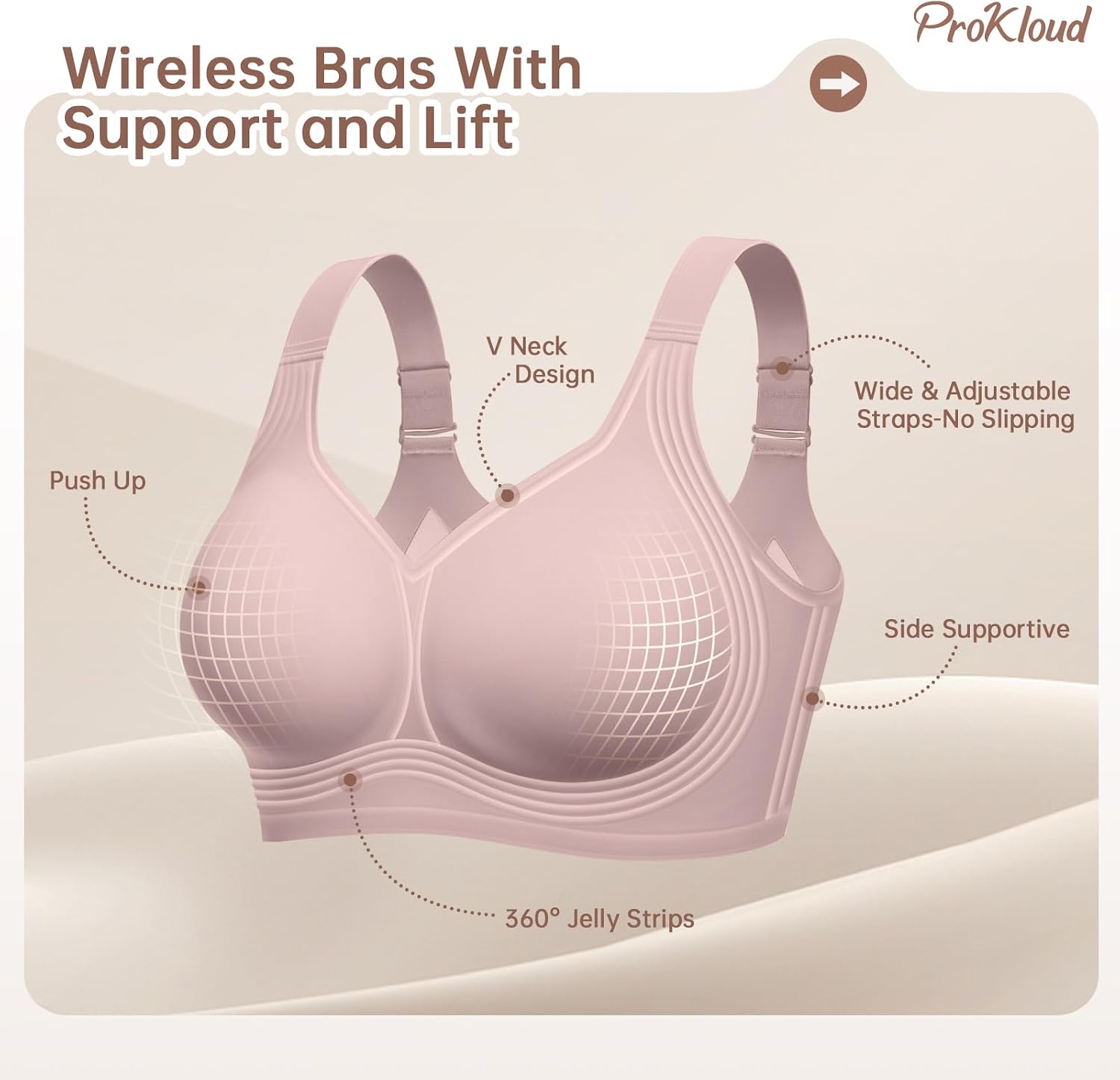 Thumbnail 4 de ProKloud Jelly Bras Wireless Full Coverage 5XL