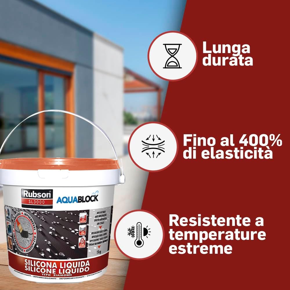 Thumbnail 2 de RUBSON Aquablock Silicone Liquido SL3000 1 kg